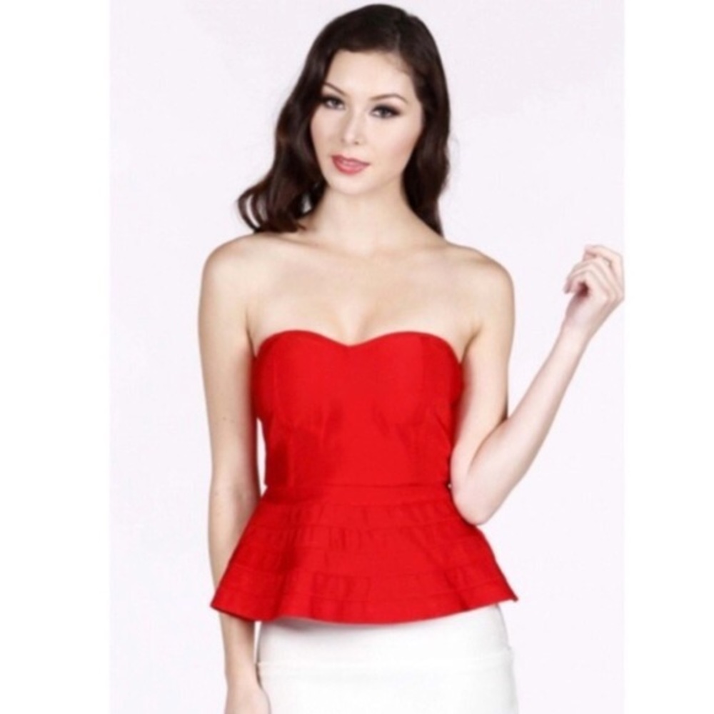WOW Couture Strapless Peplum Tube Top